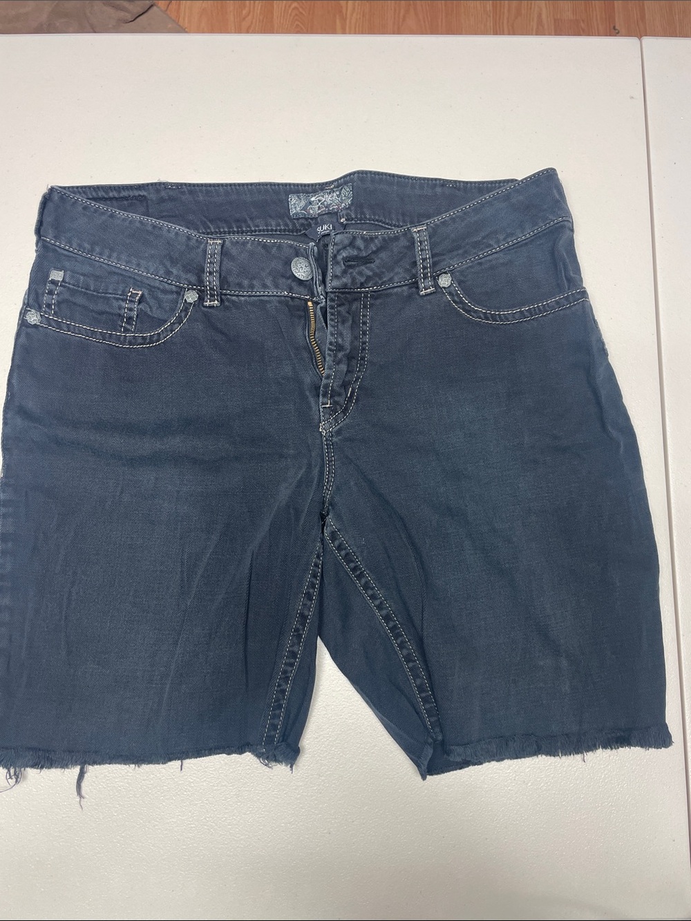 Silver Jeans Dark Blue Cutoff Bermuda Shorts
